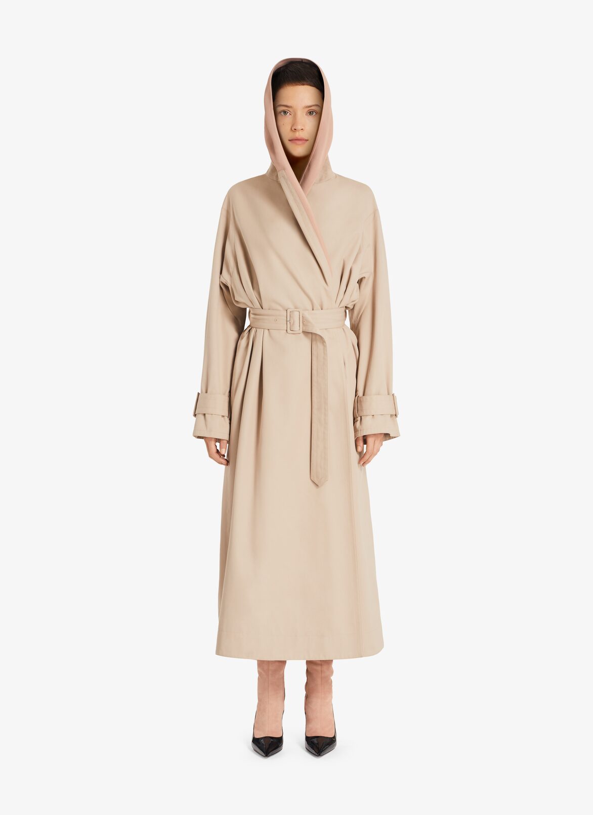 Hoody Trench-coat ALAÏA LIGHT BEIGE HOODY TRENCH-COAT